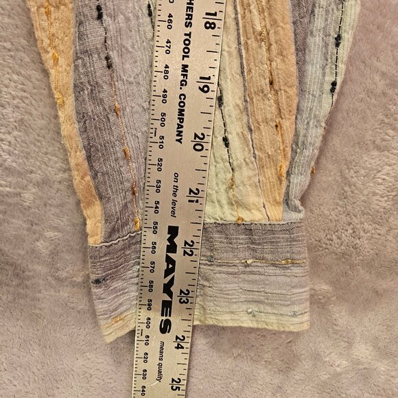 Alfred Dunner Blouse womens 14 colorful crinkly embroidered shell buttons career - Picture 14 of 16